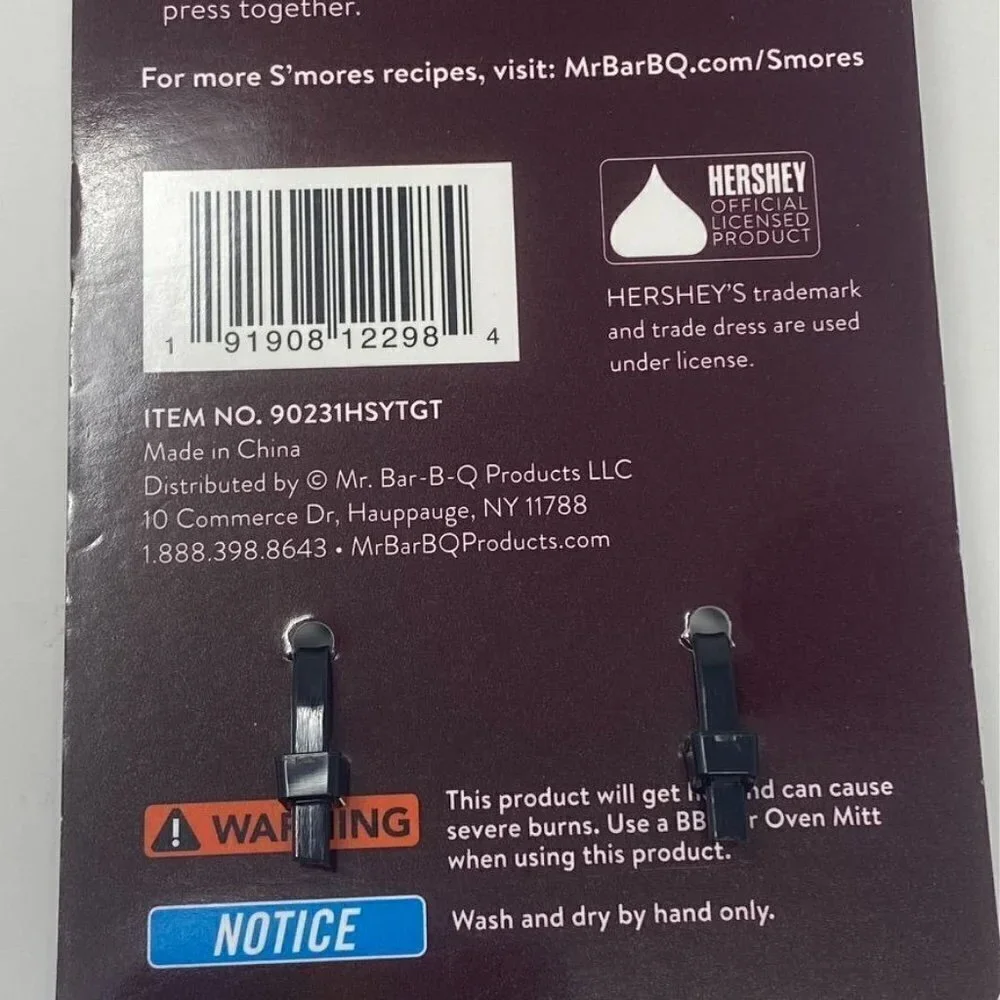 Hershey's S'mores 2pk Extension Fork Grill Tools Silver Glow in the Dark